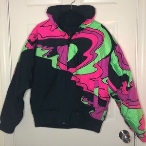 Snuggler Ski Wear Kaleidoscope Zip Puffer Neon L